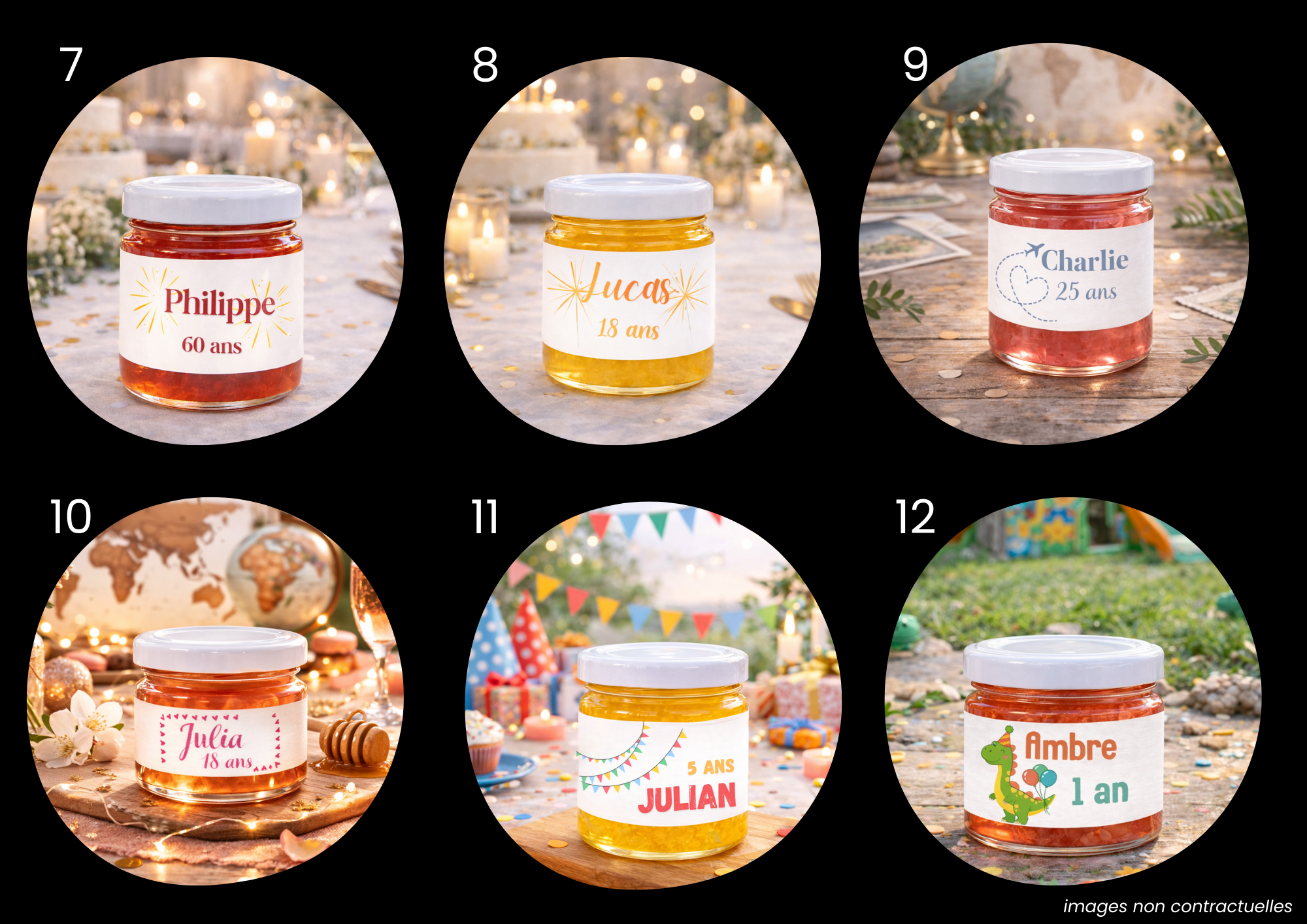 Cadeau invité pot étiquette anniversaire apercu2