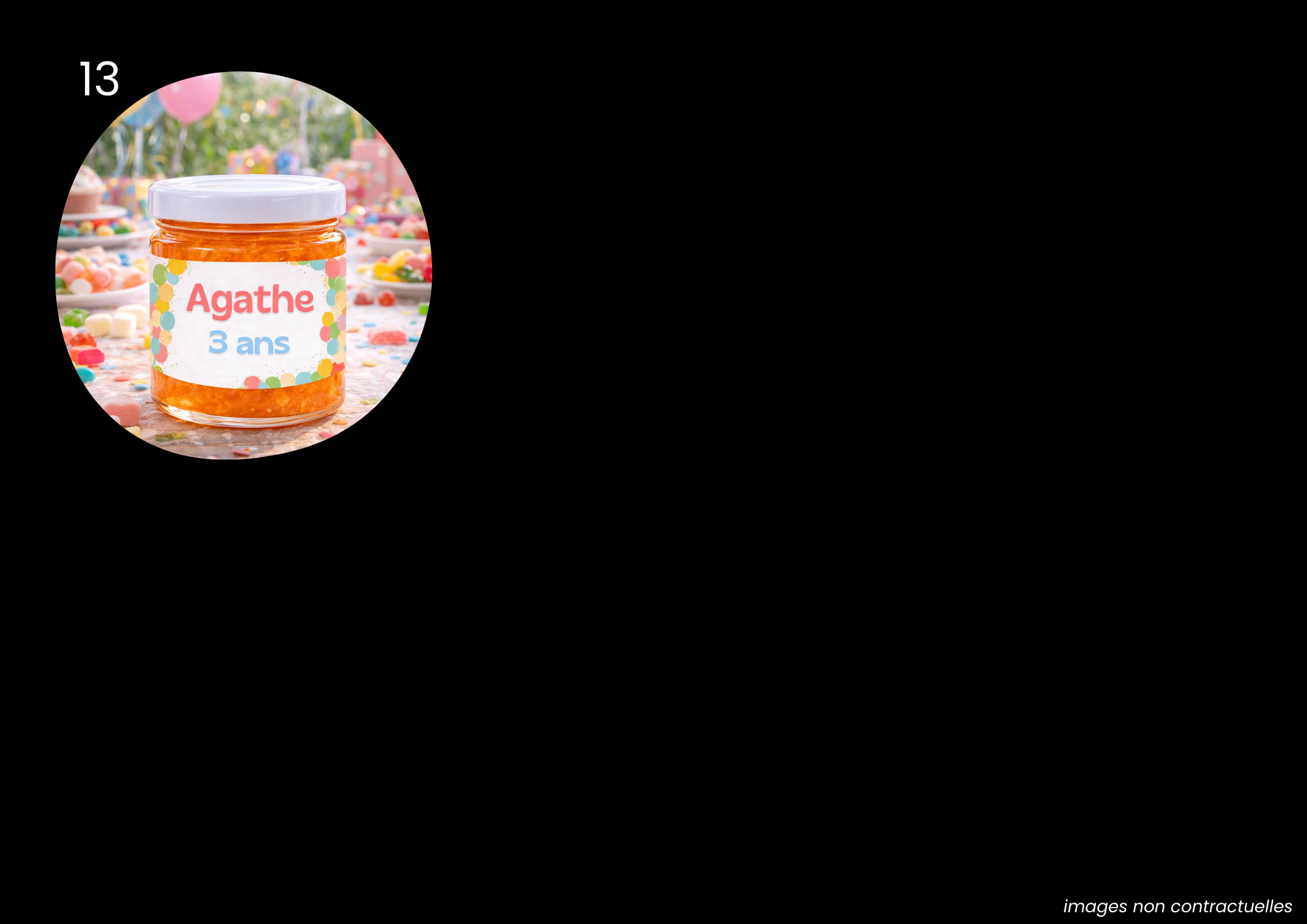 Cadeau invité pot étiquette anniversaire apercu3